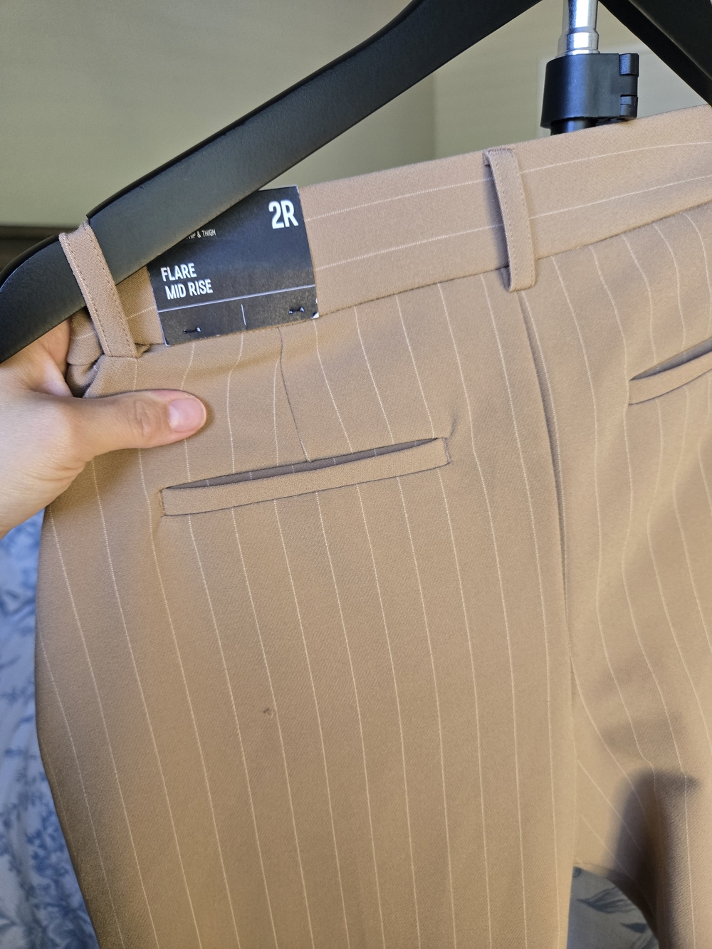 Express Tan Pinstripe Dress Pants - Picture 4 of 4